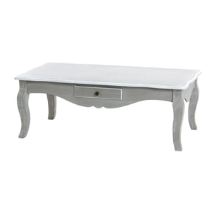 Mesa De Centro Madera Gris Blanco 110x60x40 Cm