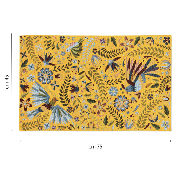 Tappeto Excelsa Mexican Flowers in poliestere e cotone 45x75 cm multicolore