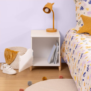 Table de chevet enfant Douceur blanc 35,5x40cm