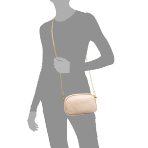 Asola borsa a tracolla, in pelle autentica finitura dollaro.