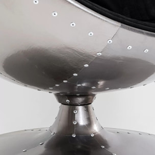 Fauteuil pivotant Eye Ball velours noir Kare Design