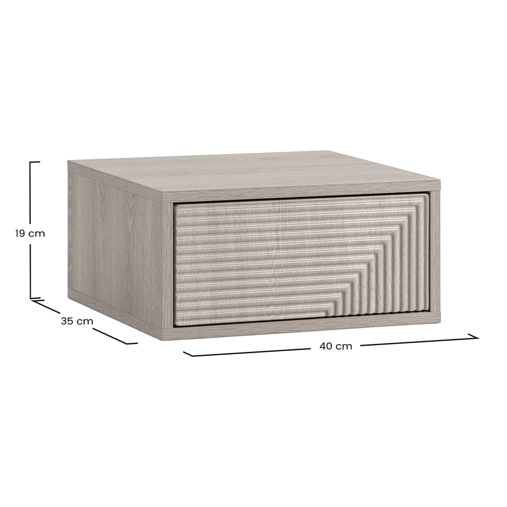 Mesita de noche flotante Telmo 1 cajón efecto Roble