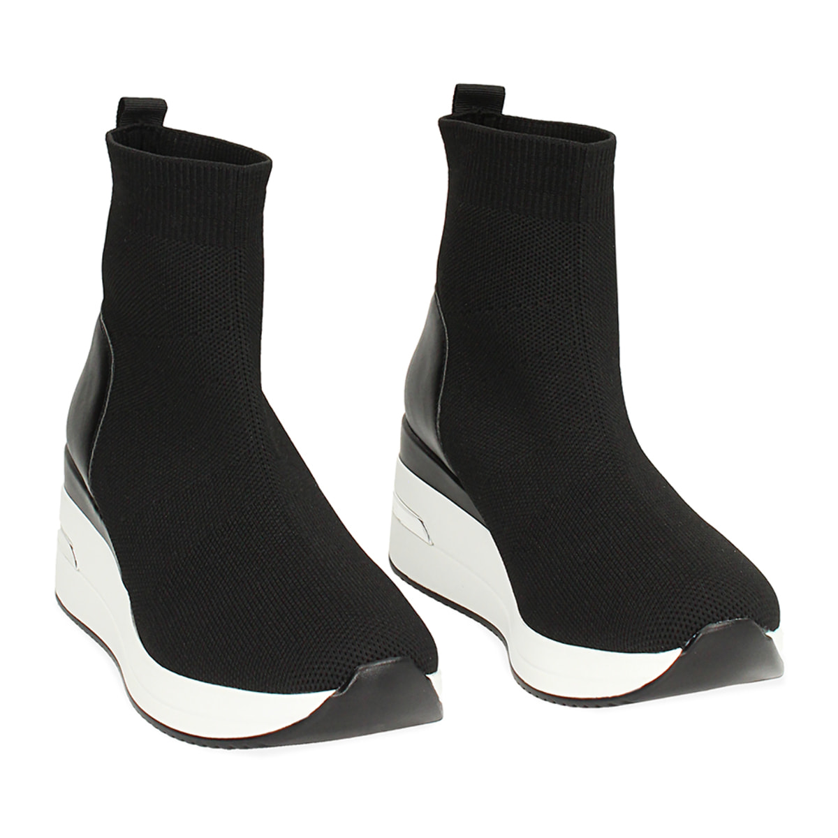 Slip on donna nera in tessuto