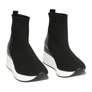 Slip on donna nera in tessuto