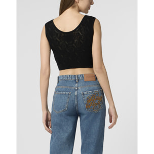 PHILIPP PLEIN Knit Tank Top Piercing Monogram