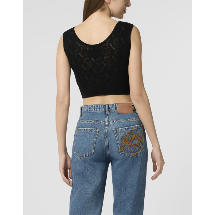 PHILIPP PLEIN Knit Tank Top Piercing Monogram