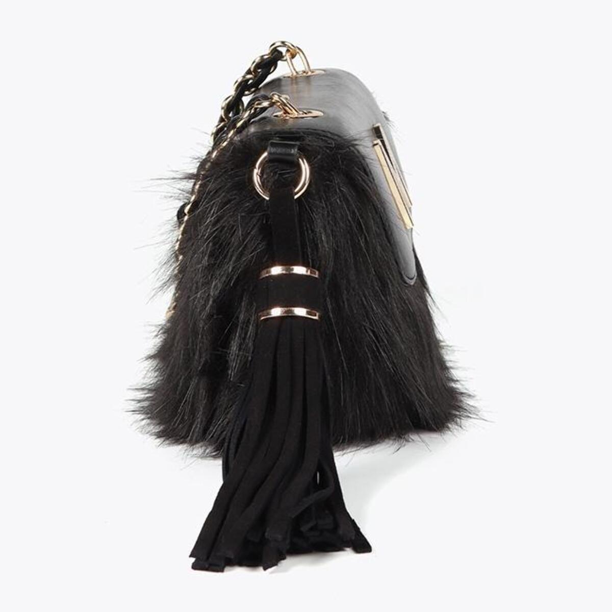 Tracolla in pelle effetto pelo