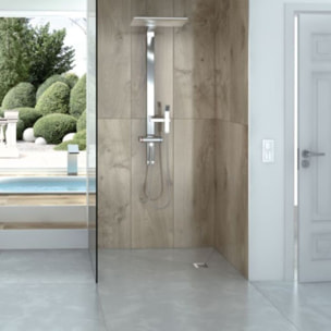 Receveur de douche à carreler 200 x 100 WEDI Fundo Primo rectangle écoulement excentré + bonde verticale + kit d'étanchéité