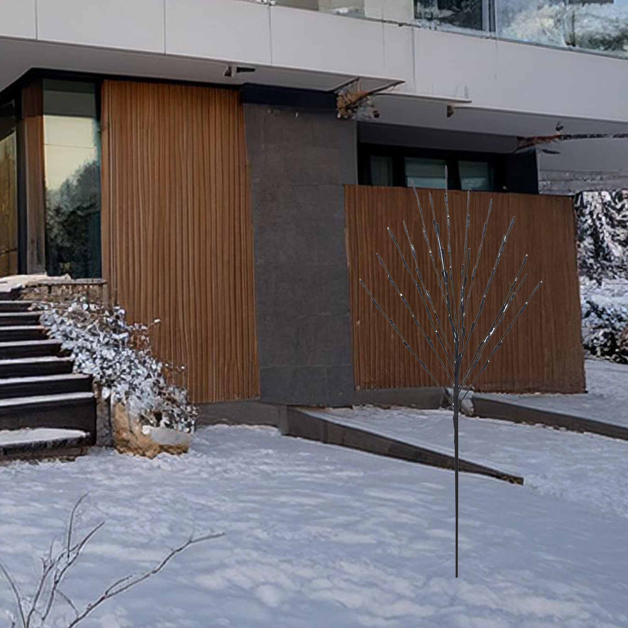 árbol artificial de 110cm con 80 luces led blanco cálido y doble temporizador