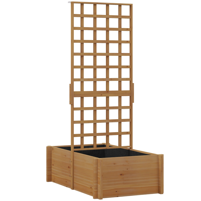 Jardinière avec treillis - dim. 100L x 60l x 150H cm - bois sapin pré-huilé