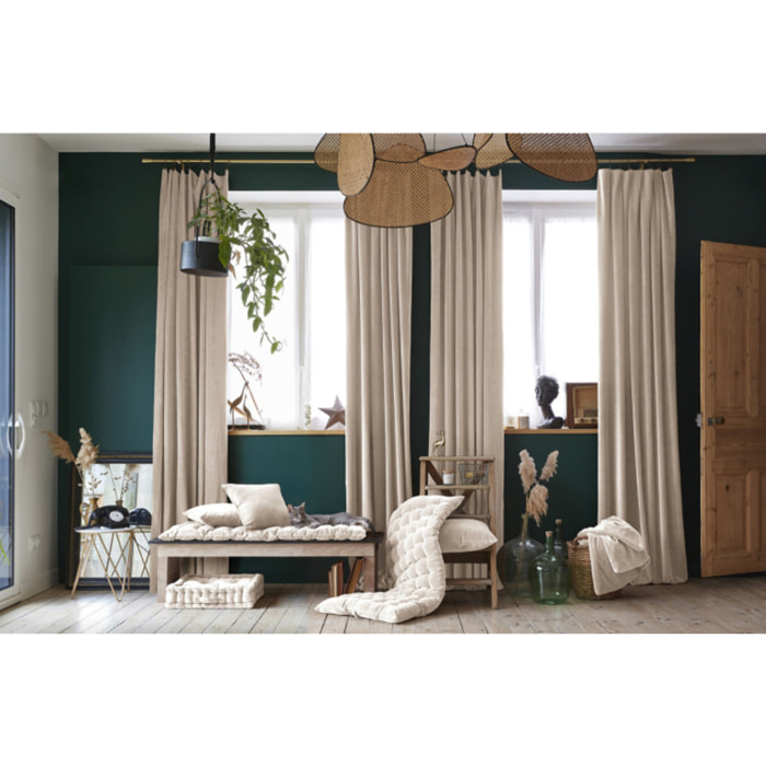 Rideau ajustable 140 x 270 cm en velours de coton - CESAR