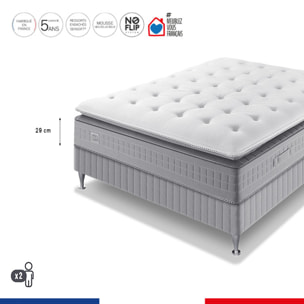 Ensemble EXTENSION matelas H29 ressort ensachés, ferme, sommier