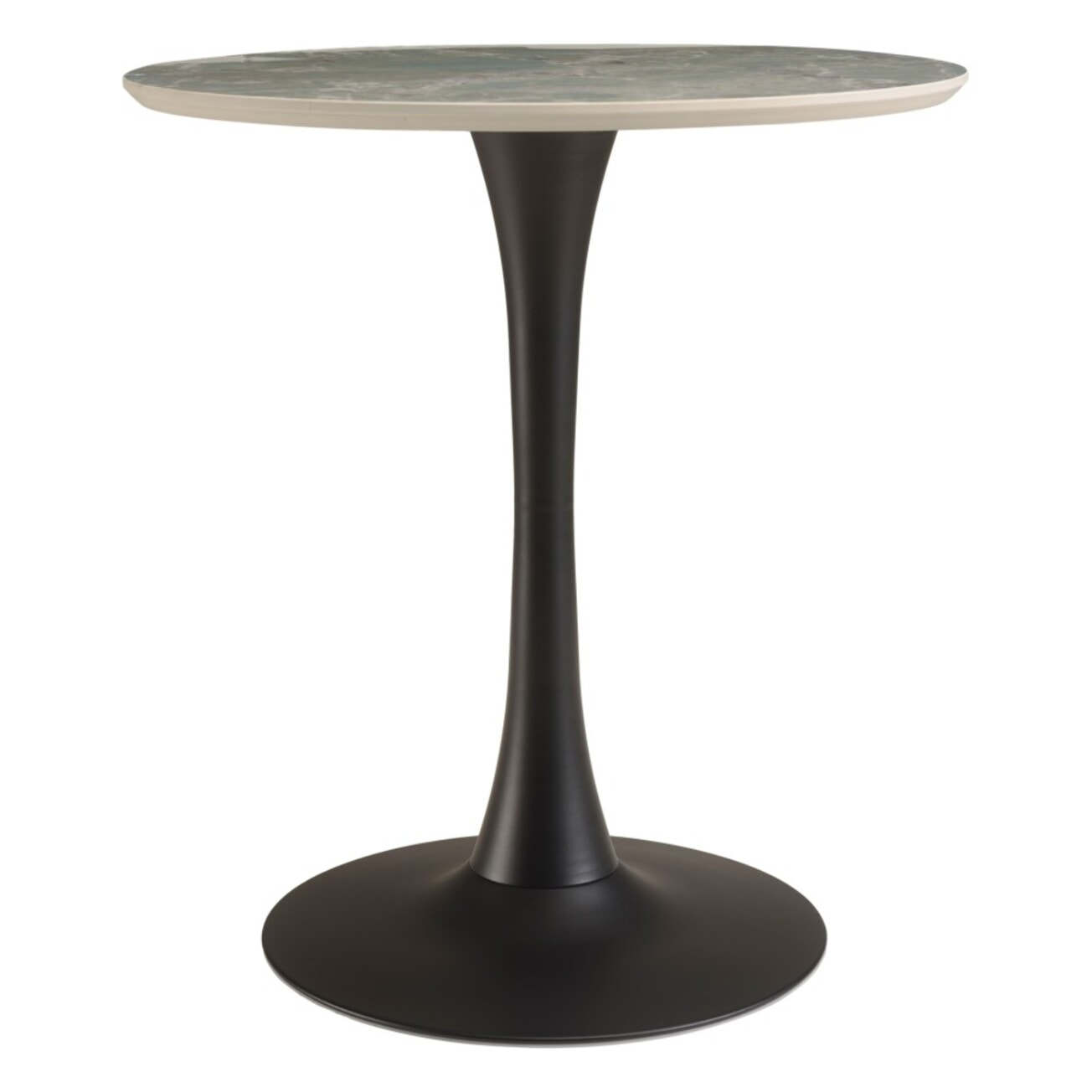 ICARE - Ensemble n°3: table bistrot D70cm en céramique marbré vert