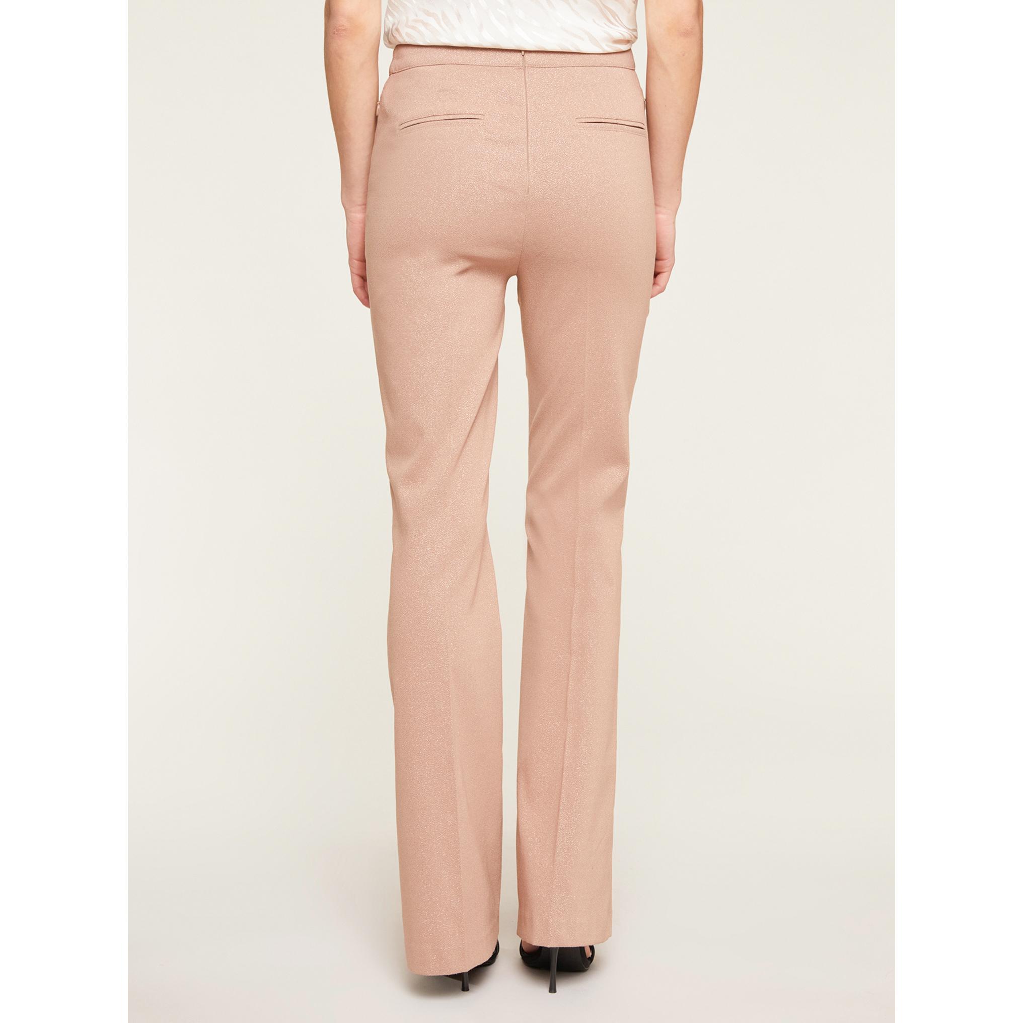 Motivi - Pantaloni lurex fit aderente con linea flare - Beige