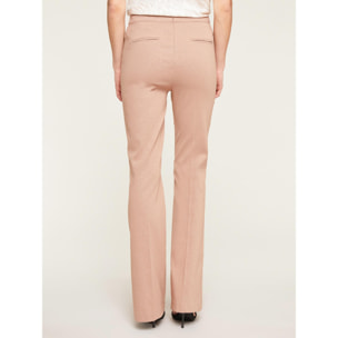 Motivi - Pantaloni lurex fit aderente con linea flare - Beige