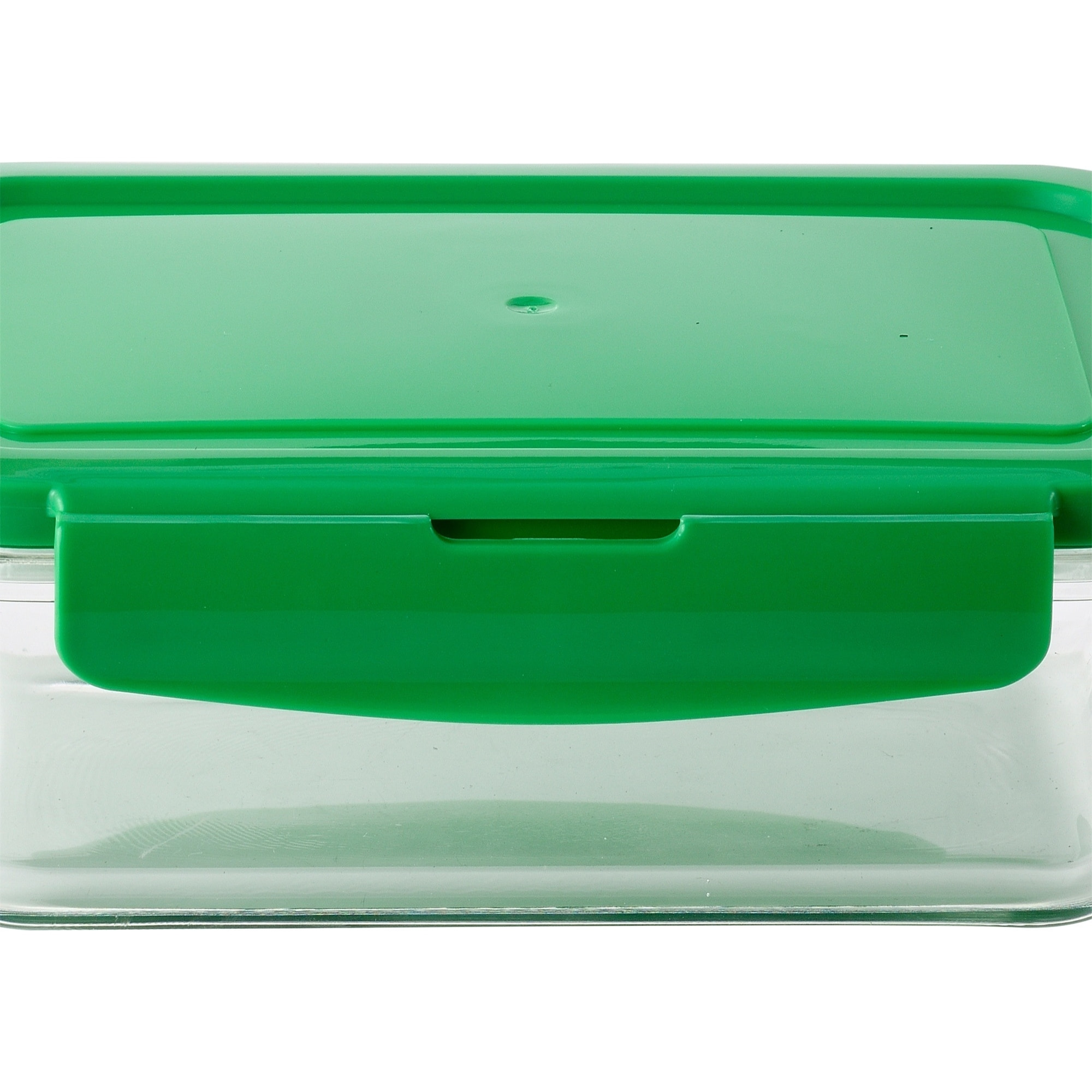 Hermético rectangular 840ml borosilicato tapa verde rainbow benetton