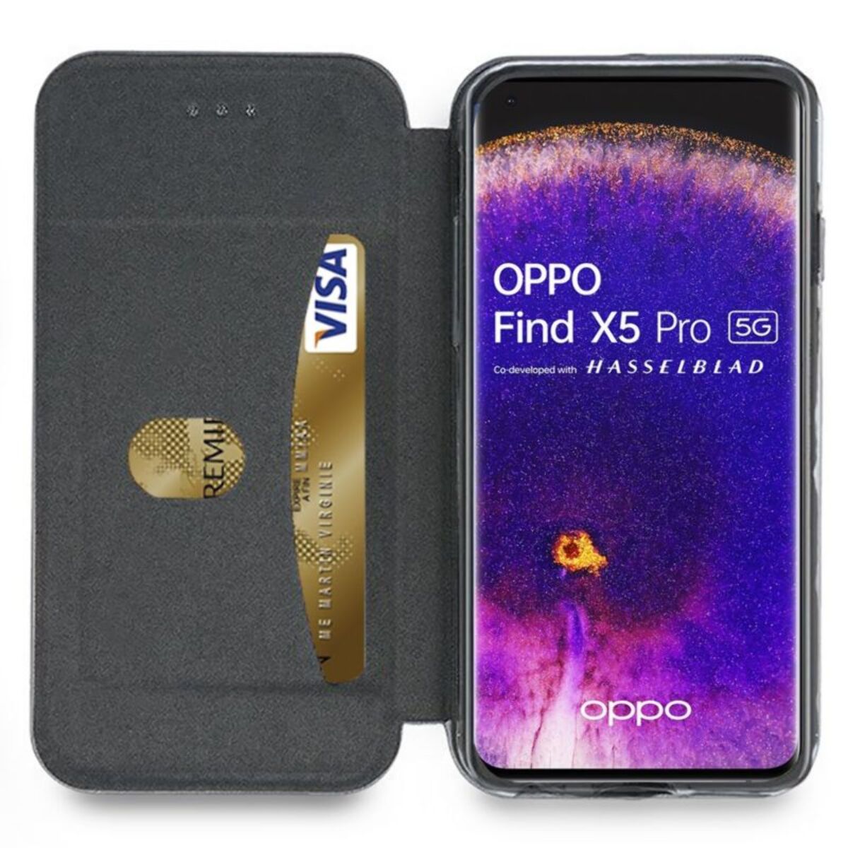 Etui IBROZ Oppo Find X5 Pro Etui Cuir Kaki