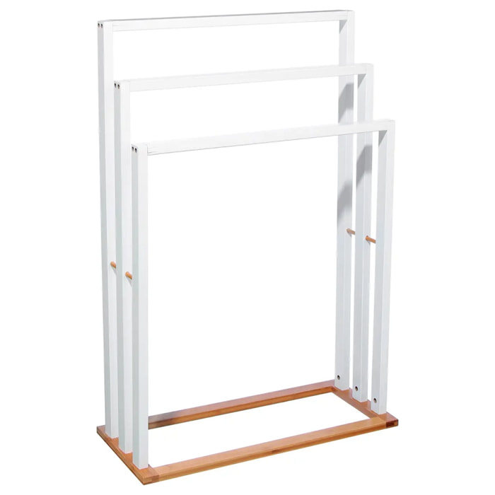 Porte-serviettes sur pieds "Naturéo" blanc