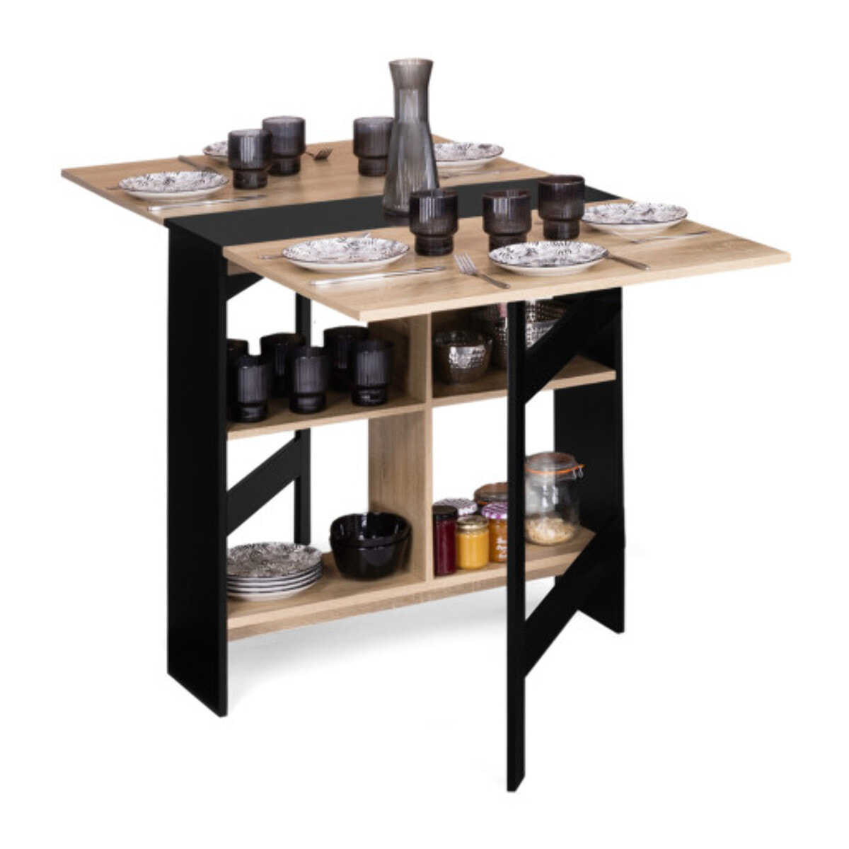 Table repas console pliable Edi avec rangements