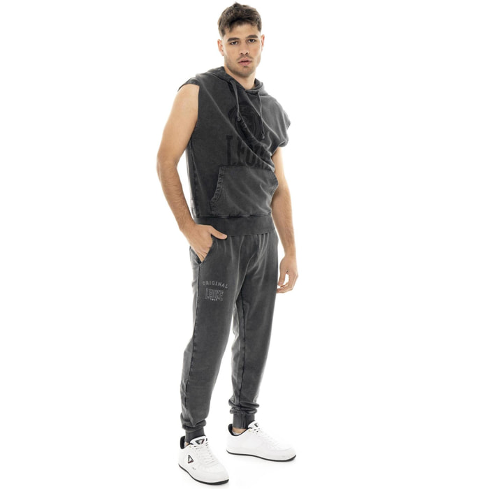 Pantalone da uomo non garzato in tessuto lavato Leone Old Wash