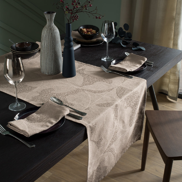 Chemin de table Mille gouttes taupe