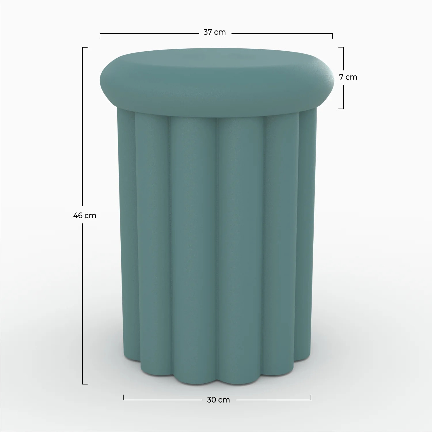Table d'appoint ronde en métal bleu D37 cm - Aglaé