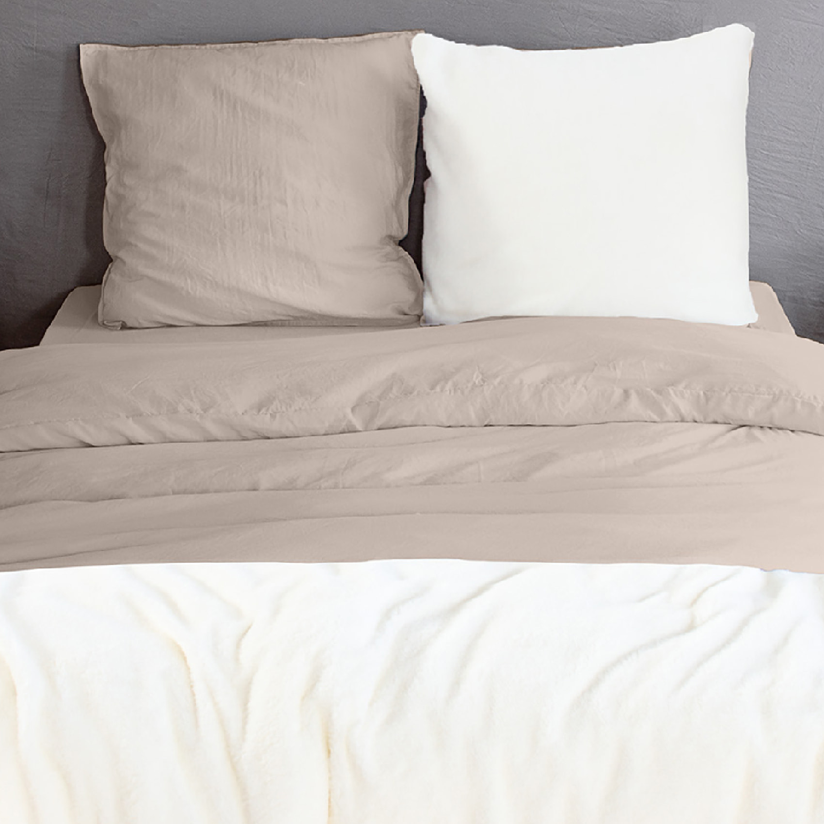 Parure de lit 3 Pièces Sherpa - Beige
