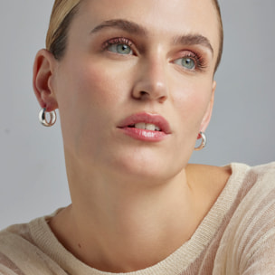 Pendientes Lux by Lux acabadoss en rodio