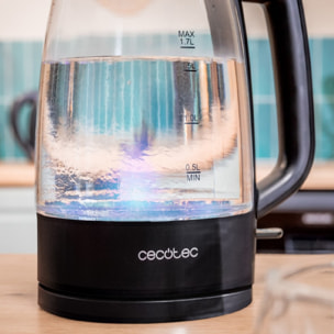 Cecotec Hervidor Eléctrico de Agua de 1,7 L ThermoSense 320 Clear. 2200W, Cuerpo