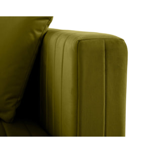 Nova - module d'assise droit - en velours - Vert Olive