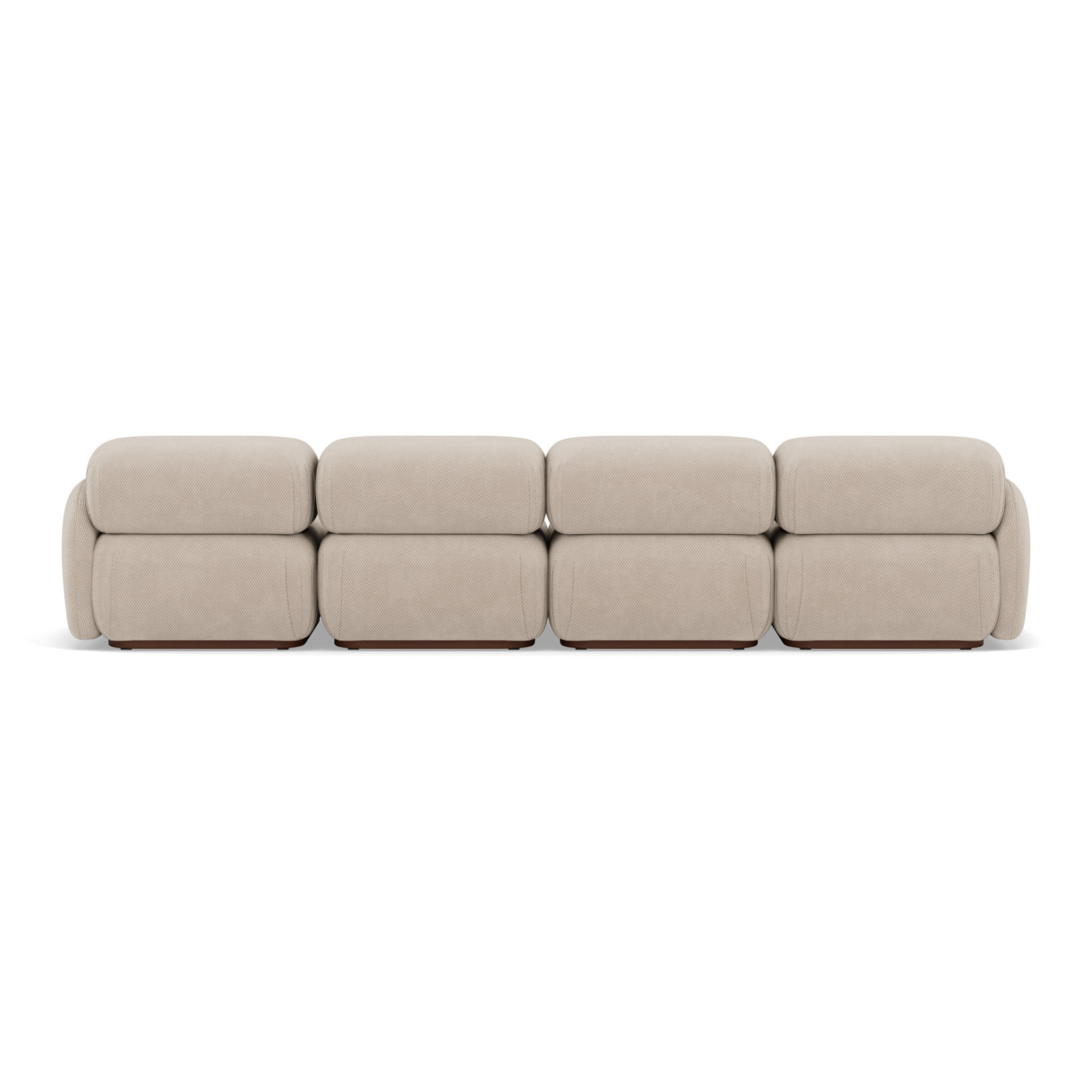 Penelope - canapé droit modulable 4 places en velours texturé - Beige