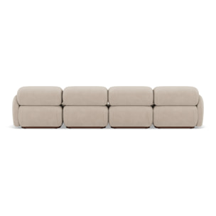 Penelope - canapé droit modulable 4 places en velours texturé - Beige