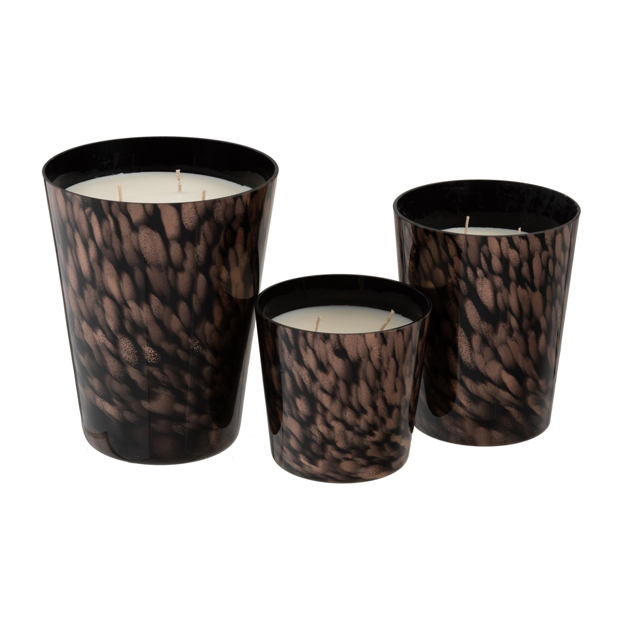 J-Line bougie parfumée Noa - Sandalwood - verre - noir/or - large - 95H