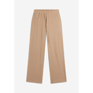 Pantaloni comfort fit da donna in tessuto jersey waffle