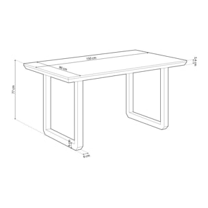 Mesa de comedor Roma Roble Honey - Negro