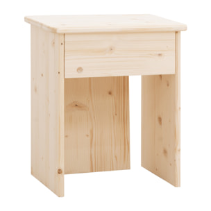 Mesita de noche de madera maciza en tono natural de 50x42cm Alto: 50 Largo: 42 Ancho: 27