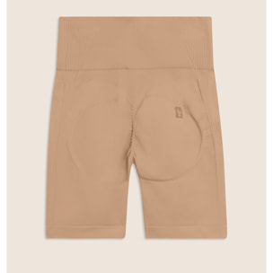 Leggings Corti Seamless con Vita Alta e Inserti in Costina