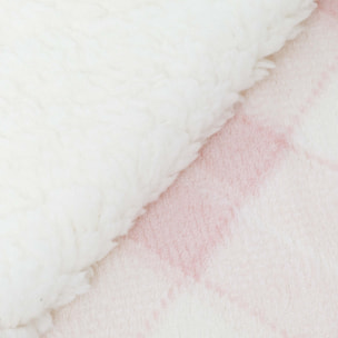 Manta sherpa Cuadro Guima rosa