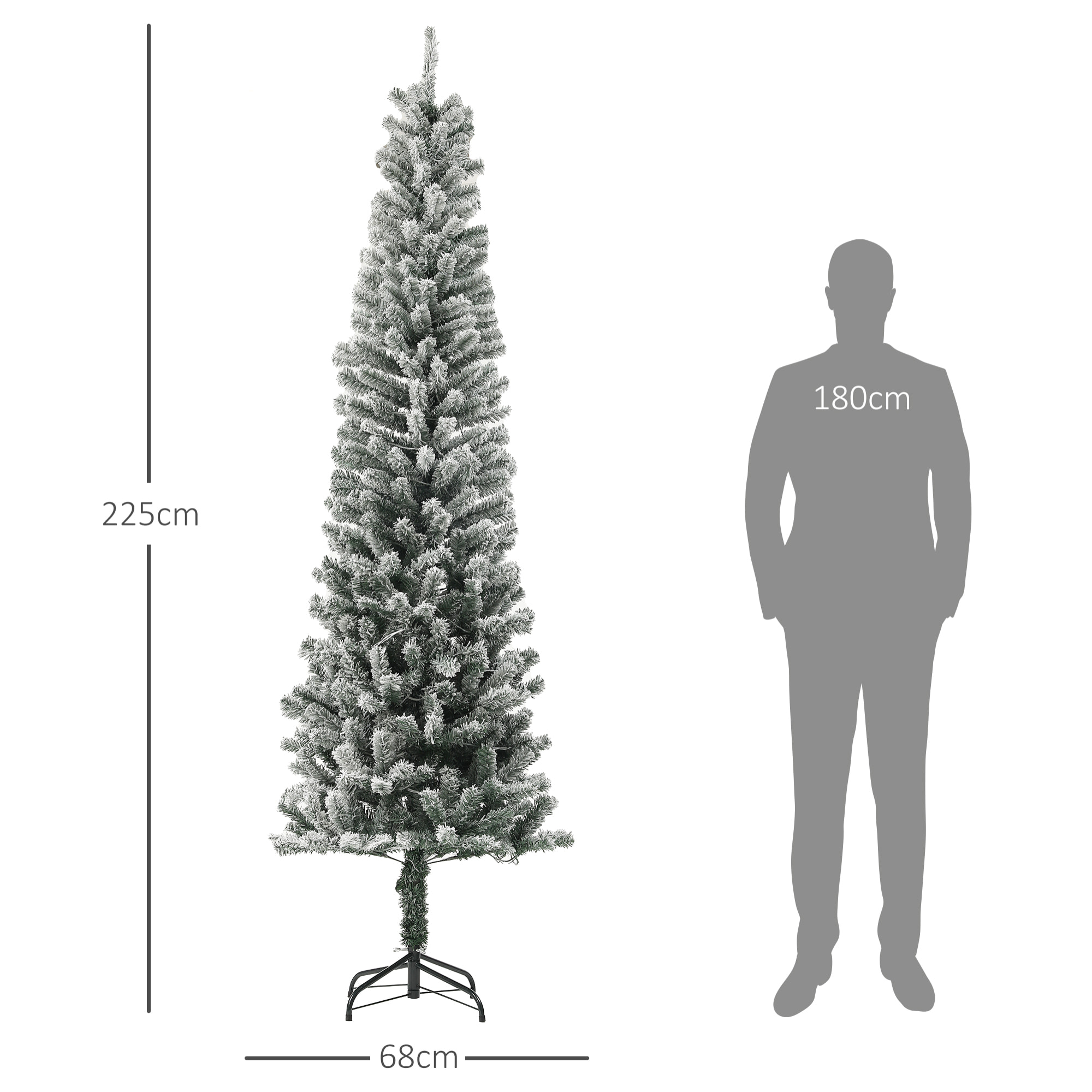 Árbol de Navidad 225 cm Árbol de Navidad Artificial con 220 Luces LED de Dos Colores 519 Ramas Control Remoto y Soporte de Acero Árbol Navideño para Salón Interior Verde