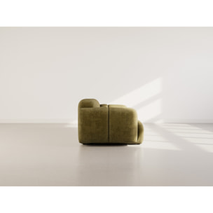 Grace - canapé modulable 2 places en velours texturé - Vert Olive