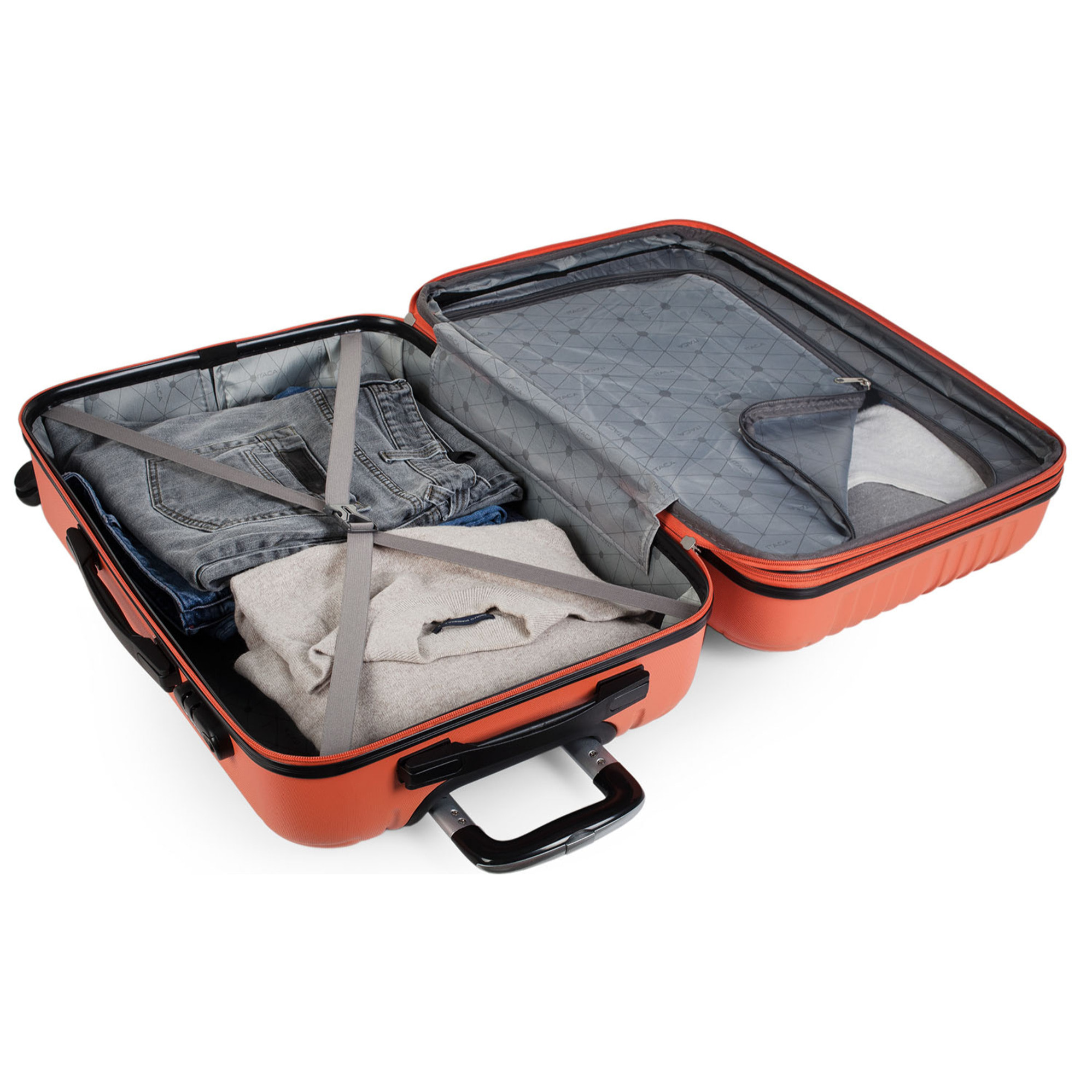 Maleta Itaca Sevron Set De 3 Unidades Mandarina