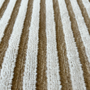 GARDEN - Tapis d'intérieur / extérieur à motif rayures blanches et beiges