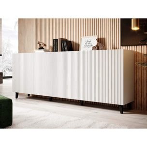 Sanna - buffet bas - 200 cm - style contemporain - Noir / Blanc