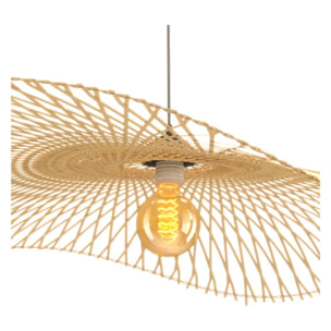 Suspension D100 cm en bambou avec fil noir - Jipi