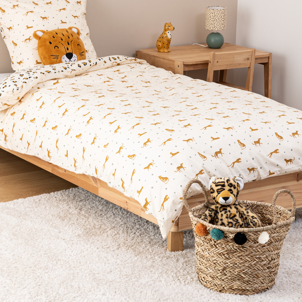Panier enfant pompons Livi roseau D41cm