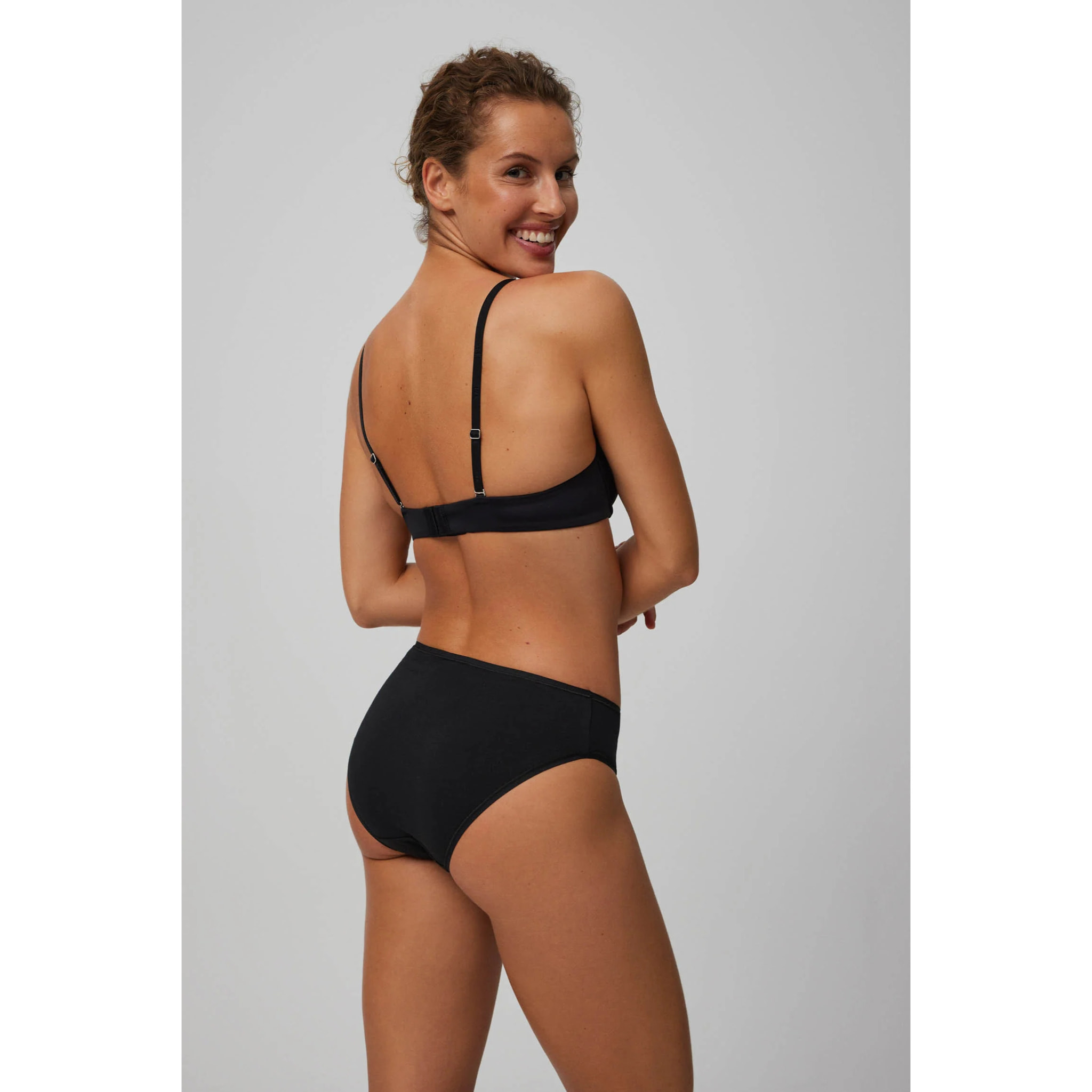 Confezione da 2 mutandine midi basico in cotone nero