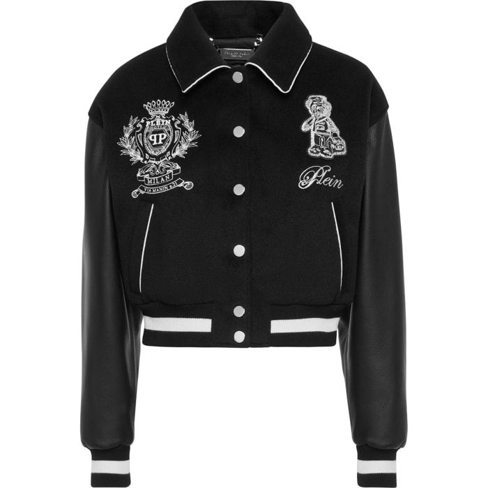 PHILIPP PLEIN Leather Bomber TEDDY