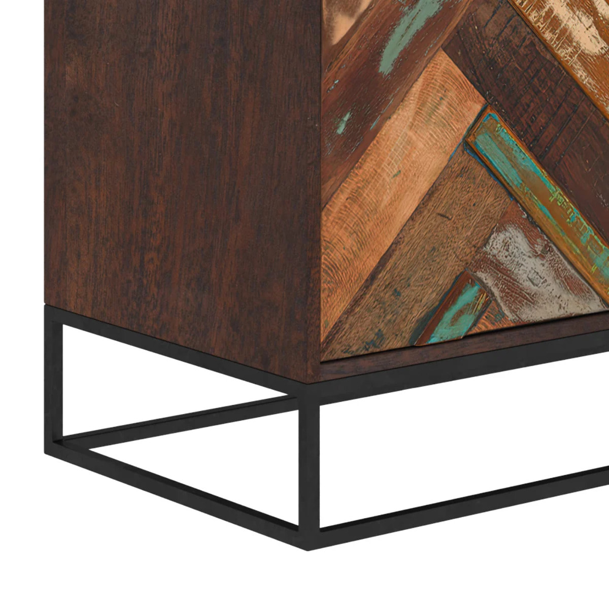 Commode 2 portes en bois d'acacia et bois recyclé - Krabi