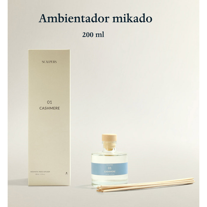 Difusor mikado de 200ml aroma cashmere scalpers