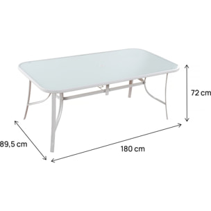 Table de jardin "Cordoba" - Phoenix - 8 places - Gris effet marbre